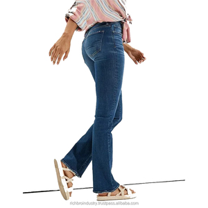 Women's High Waist Mid Four Seasons Casual Slim Denim Pants Hip Lift Straight Jeans Comfortable Daily Office Staff Trousers - Product Image 4