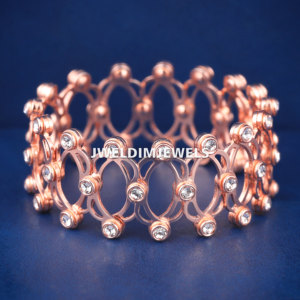 A custom spring rose gold diamond unisex hip hop engagement band premium look 925 sterling silver rose gold plated tester passed - Product Image 4