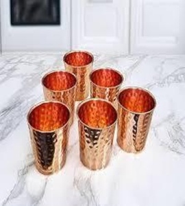 Export Quality Copper Glass Tumbler Manufacturer Ayurvedic Drinking Water Cup Bulk Supplier Metal <b>Drinkware</b> - Product Image 6