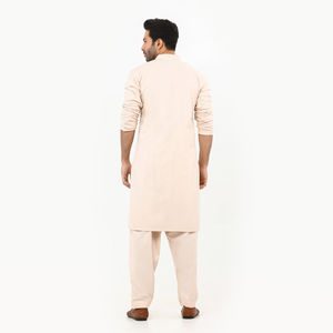 Traje pakistaní para hombre, Shalwar Kameez, transpirable, liso, con bolsillo en el pecho, de algodón, lavable y usable, trajes para hombre. - Product Image 2
