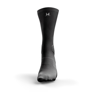 For <b>Work</b> & Games Athletic Crew <b>Socks</b> Breathable Spandex Polyester Running Workout <b>Socks</b> for Adults Summer Solid Black Printed - Product Image 2