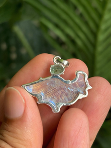 <b>Opal</b> Bird <b>Pendant</b> Earrings With Emerald Bezel Setting Vintage Animal Shape Unisex Jewelry Gift - Product Image 4