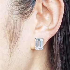 Pendientes de oro macizo de 18 quilates con diamantes, pendientes con esmeraldas de corte laboratorio, pendientes con diamantes de 2 quilates. - Product Image 3