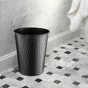 Poubelle noire mate martelée décorative multi-usages pour salles de bain, cuisines, halls, balcons, bureaux et entrées - Product Image 5
