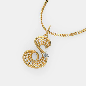 สร้อยคอจี้เพชรปลูกต้นสีเหลืองทอง - Product Image 6