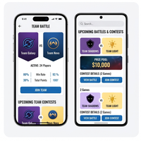 Aplicación de Torneos de Juegos Móviles Híbridos RoyalCraft Enterprise, Partidos de Esports, Batallas de Equipos, Tableros de Clasificación, Concursos de Premios
