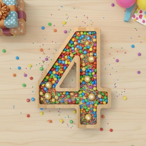 Wooden <b>Number</b> Shape Dessert Platter For Birthday Party Serving Creative Snack Display Tray And Unique <b>Table</b> Decor Idea - Product Image 4