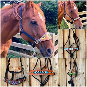 High Quality Genuine Leather/Synthetic Leather Customizable Western <b>Rope</b> Halter Riding Equestrian Use OEM Service Custom - Product Image 5