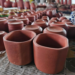 Handmade Organic Terracotta <b>Clay</b> Eco-Friendly Handheld BPA Free Portable Reusable Tea Coffee Cups Pack 6 - Product Image 1