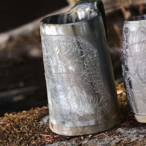 Tazas de cuerno de búfalo de calidad superior, jarras de cerveza para bar y restaurante, artesanía Tayyab - Product Image 5