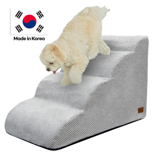 Escaleras para Mascotas [AllmioPet] con Soporte para Articulaciones, 4 Peldaños, Gris AMP 4 GR, Escalones para Perros y Gatos Pequeños, Antideslizantes, de Espuma de Alta Densidad - Product Image 2