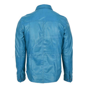 Camisa de Cuero para Hombre de Alta Calidad, Cierre de Botones Cubiertos Moderno, Acabado Liso, Ajuste Cómodo, Manga Larga, Duradera, Transpirable - Product Image 2