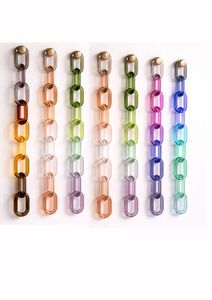 resin <b>large</b> link Vintage Style Colour Mixture Necklace Punk Hollow Out Big Chunky Round Long Acrylic Resin Link Chain wall art - Product Image 5