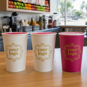 Gobelets en papier jetables personnalisés avec votre logo personnalisable pour les cafés et les restaurants de restauration - Product Image 4