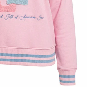 เสื้อสเวตเชิ้ตสีชมพูแบบมีลายกราฟิกสีน้ำเงินด้านหน้า แขนยาว สวมใส่สบายๆ เหมาะสำหรับผู้หญิงและเด็กผู้หญิง ใส่ได้ทุกวัน - Product Image 4