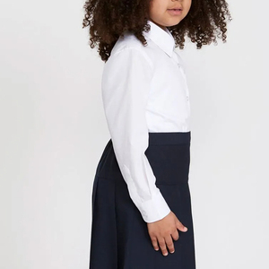 Chemise d'école blanche à manches longues avec logo personnalisé, uniforme scolaire pour enfants, chemise d'uniforme pour l'école primaire, chemise pour les filles, chemise pour les élèves - Product Image 3