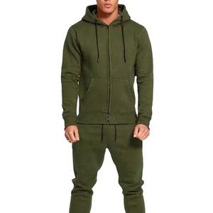 Survêtements de sport pour hommes avec logo imprimé en couleur unie personnalisée, vêtements de sport décontractés, pantalons de survêtement à fermeture éclair intégrale, ensemble de course à pied pour hommes - Product Image 5