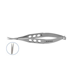 Ciseaux chirurgicaux ophtalmiques CE Ong en acier inoxydable de précision, manuels, pour la coupe de capsules, à angle positif, 9 cm - Product Image 1