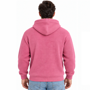 Mens Waffle Knit <b>Thermal</b> Hoodie Long Sleeve Casual Pullover Winter Streetwear Sports Custom Hooded Sweatshirt Wholesale Apparel - Product Image 6
