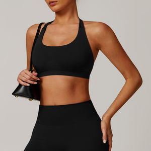 Ropa Deportiva, Conjunto de Top Deportivo y Pantalones Cortos Ajustados de Nailon y Spandex de Secado Rápido para Yoga, Conjunto Deportivo Informal para Fitness - Product Image 5