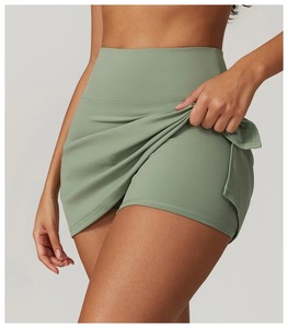 Women's High Waist Solid Color Sporty Tennis <b>Skirt</b> With Pocket A-Line <b>Mini</b> Design Breathable Spandex Polyester Fabric - Product Image 6