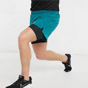 Men Solid Color Quick Dry Running Shorts <b>Mid</b> Elastic Waist Sporty Style 100% Cotton Short Length Knitted Fabric - Product Image 1