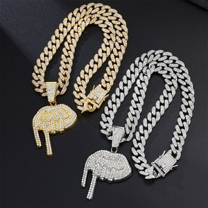 Full <b>Iced</b> <b>Out</b> Moissanite Diamond Pendant with Stainless Steel <b>Chain</b> Luxury Hip Hop Jewelry for Celebrity Styling and Parties - Product Image 3