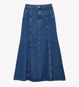 Falda Maxi de Mezclilla de Alta Calidad para Mujer, Talla Grande, Transpirable, de Algodón, Informal, Personalizable - Product Image 3