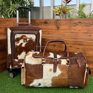 ชุดกระเป๋าเดินทางขนาดใหญ่สำหรับทุกเพศ, กระเป๋าเดินทางหนังวัวแท้ใหม่ล่าสุดทำด้วยมือ - Product Image 3