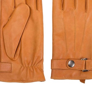 Gants d'hiver en cuir véritable pour homme, longueur poignet, thermiques, unis, compatibles écran tactile, style décontracté et tendance - Product Image 6