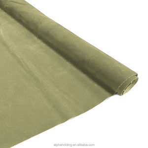 Tissu en rayonne tissé sur mesure, dos en velours floqué W54" RD54-522 Vert - Product Image 1