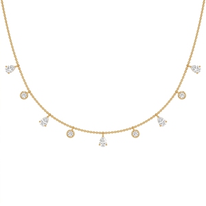 Collier de luxe Valerie en argent sterling 9KT, 10KT, 14KT, 18KT avec diamants de laboratoire à taille mixte, bijou haut de gamme, cadeau pour femme - Product Image 2