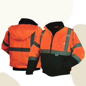 Custom Logo Reflector Zip-Up Breathable Hi-Vis <b>Softshell</b> Viz Waterproof Workwear <b>Jacket</b> Wholesale Price - Product Image 2