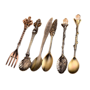Brass Spoon Customized Design <b>Camping</b> Tea Dessert Coffee Classic Sustainable Brass Cutlery Spoon <b>Sets</b> - Product Image 1