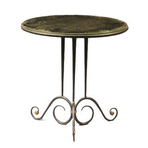 Juego de 2 mesas auxiliares redondas de metal dorado con base cónica, decoración de arte moderno, diseño parisino de alta gama, lujo vintage moderno. - Product Image 4