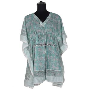 Robe de soirée africaine pour femmes, robes ethniques, robes courtes kaftan pour femmes KFCS025, meilleure fabrication de robes pour femmes avec impression à la main - Product Image 4