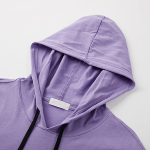 Sweat à capuche uni à manches courtes pour homme, en coton, personnalisable, pour l'été, les sports de plein air, vêtements de sport basiques, en coton mélangé - Product Image 3