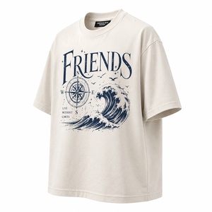 Camiseta de Manga Corta Extra Grande para Hombre con Estampado de Brújula Ondulada, Cuello Redondo Informal, Algodón Jersey Transpirable - Product Image 1