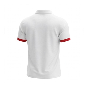 Custom Men's <b>White</b> <b>Polo</b> Shirt Short Sleeve Cotton Tipped Collar Casual Golf Tennis Sportswear <b>Top</b> Supplier - Product Image 2
