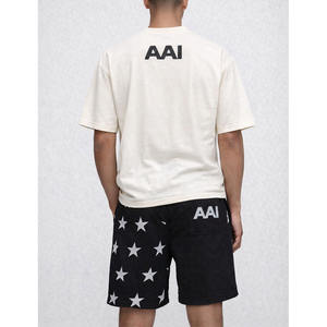 Conjunto de Pantalones Cortos de Verano para Hombre, Camiseta Ligera Informal y Pantalones Cortos con Estampado de Estrellas, Ajuste Cómodo en la Cintura, Venta al Por Mayor OEM - Product Image 2