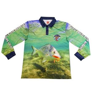 เสื้อโปโลตกปลาแขนยาวสำหรับผู้ชาย OEM ODM รับทำโลโก้ พิมพ์ลายใต้น้ำแบบระเหิด แห้งเร็ว ป้องกันรังสียูวี - Product Image 4