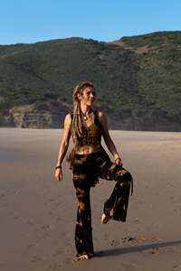Leggings de Yoga al por Mayor, Pantalones Acampanados Tie Dye, Pantalones Elásticos para Entrenamiento, para Estudio, Viajes, Estilo Boho Tribal, Leggings con Recortes, Cómodos - Product Image 3