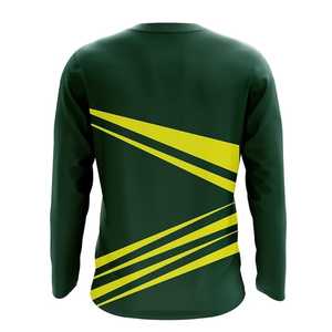 Camiseta de Fútbol de Manga Larga para Hombre, Verde y Amarilla a Rayas, Cuello Redondo, Absorbe la Humedad, Estampado Sublimado, Corte Regular, Manga Completa 2026 - Product Image 2