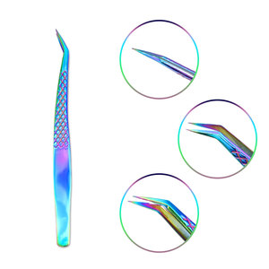 Applicateurs de cils en acier inoxydable, pinces à cils avec motifs et décorations, pinces à cils de haute qualité, logo OEM - Product Image 3