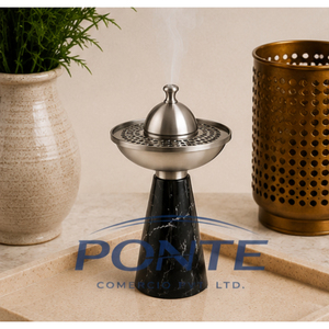 Quemador de Incienso Árabe de Mármol y Metal, Hecho a Mano, para Decoración de Ramadán y Artículos Islámicos Premium - Product Image 4