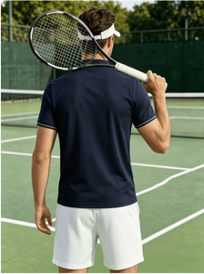 Conjunto Deportivo para Hombre, Camiseta sin Mangas con Cuello en V y Pantalones Cortos, Estampado Geométrico Negro, Transpirable, Elástico, Ajuste Atlético - Product Image 6