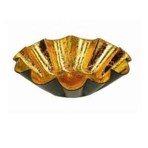 Oval Shaped Gold-Plated Brass Bowl <b>Butterfly</b> Hammered Votive Metal Candle Holder for Home Decoration for Diwali Birthday Parties - Product Image 2