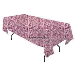 Nappe de table rectangulaire en coton imprimé à la main de qualité supérieure, motif floral, 60x90 pouces, pour événements et repas - Product Image 6