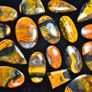 Lot de cabochons en jaspe abeille naturel, pierres précieuses en jaspe abeille, vente en gros de pierres précieuses en jaspe pour la fabrication de bijoux - Product Image 2