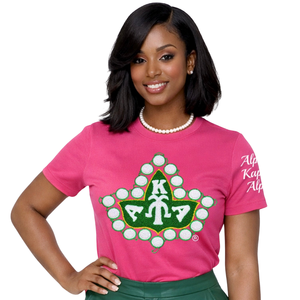 T-shirt en chenille AKA Ivy avec lettres grecques brodées, en coton premium, décontracté, vêtement de sororité - Product Image 2